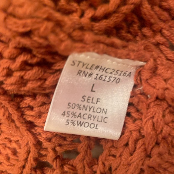 Rust Open-Knit Cardigan - Picture 4 of 9